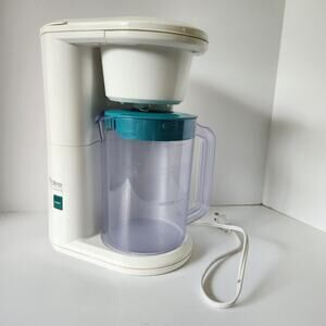 West Bend 2-Qt Electric Iced Tea/Coffee Maker White Model 6050 Tested/Works Teal